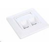 Solarix Dátová zásuvka CAT6 2xRJ45 pod omietku, biela