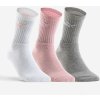 PUMA vysoké športové ponožky bielo-ružovo-sivé 3 páry 35-38