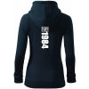 Limited edition 1984 pruh - Mikina dámska trendy zipper s kapucňou - XS ( Tmavomodrá (veľmi tmavá - skoro čierna) )