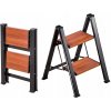Skladací rebrík s 2 stupňami, nosnosť 150 kg, s protišmykovými stupňami