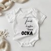 Detské body s vlastnou potlačou - Som krajšia verzia ocka 80 (9-12m) Krátky rukáv