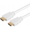 PremiumCord HDMI High Speed + Ethernet kabel,bílý, zlacené konektory, 10m (kphdme10w)