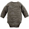 Eevi Body rozopínacie s dlhým rukávom ANIMALS khaki Dino