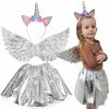 Karnevalový kostým Jednorožec, FunPlay FP-3344-1, strieborná