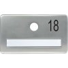 SOLIDO dveřní jmenovka bez kukátka, otvor o 14, hliník sříbrný elox,gravír. č.18