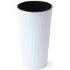 Kvetináč LAMELA, kvetináč LILIA JUMPER - prúžok O 30 cm, výška 57 cm, biely (1311118777)