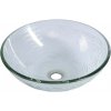 SAPHO - RIPPLE sklenené umývadlo na dosku priemer 42cm, číre sklo s textúrou 2501-18
