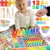 DREVENÁ MONTESSORI LOGARITMICKÁ TABUĽKA PUZZLE MOZAIKA HRAČKA NA TRIEDENIE