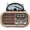 Lamex Přenosné rádio RX-BT638 se solárním panelem, FM, Bluetooth, USB, SD 18650 baterie