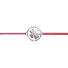 Šnúrkový minimalistický Glosery náramok Štvorlístok, chirurgická oceľ, šnúrka 0,8mm Obvod zápästia: XL 22-23 cm, Šnúrka: tm. modrá