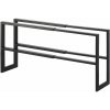 YAMAZAKI Stojan na topánky nastaviteľný Line 3191, na 9 párov, š.38-70 cm, kov, čierny
