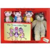 Sada prstových maňásků s knížkou v angličtině - Tři prasátka (The Three Little Pigs - Finger Puppets 15 cm )