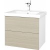 Dreja Umývadlová skrinka VARIANTE SZZ2 65 (umývadlo Harmonia) - N01 Biela lesk / D04 Dub