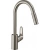 Drezová batéria Hansgrohe Focus M41 s vyťahovacou spŕškou, 2 prúdy vzhľad nerezu 31815800