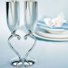 Svadobné Poháre - Strieborné Spojené Srdce (2ks)