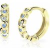 Cutie Jewellery Zlaté detské náušnice krúžky C3339Z-Arctic Blue