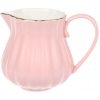 Isabelle Rose Porcelánový ružový džbánik ROYAL ROSE na mlieko v retro štýle so zlatým lemovaním a s rúčkou na ľahšie uchopenie 200 ml 44303