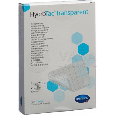 HydroTac transparent Krytie na rany hydrogélový obväz 5 x 7,5 cm 10 ks