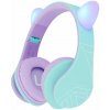 PowerLocus P2 Kids Headphones purple/turquoise with Ears