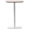 Tempo Kondela Barový stôl, dub/biela, MDF/kov, priemer 60 cm, HARLOV