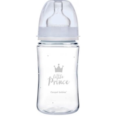 CANPOL BABIES Fľaša so širokým hrdlom Royal Baby 240 ml modrá 35-234_BLU