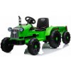 mamido Detský elektrický traktor s vlečkou T1 zelený