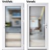 Lacné vchodové dvere plastové Soft WDS 3/3 sklo Krizet biele 88x198 cm, pravé
