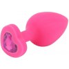 Silikónový análny kolík Jeweled Heart Pink
