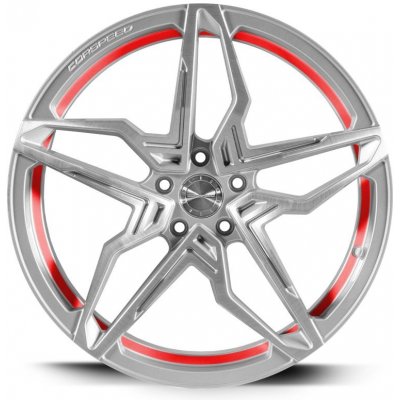 CORSPEED KHARMA 8,5x19 5x114,3 ET42 silver brushed surface undercut trimline red