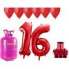 HeliumKing Hélium párty set na 16. narodeniny s červenými balónmi