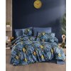Obliečky bavlnené Monestera modrá TiaHome - 2x Vankúš 90x70cm, 1x Paplón 200x220cm