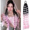 Kanekalon bubble bublinkové braid copíky na gumičke- čierne ružové
