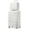 KONO Cestovná sada kabínového kufra a toaletného púzdra - biela - 39L/11L