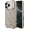 Guess PU Leather 4G Strass Triangle Logo Gold Frame MagSafe Zadní Kryt pro iPhone 17 Pro Pink