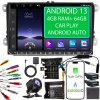 RÁDIO ANDROID 2DIN 4+64 GB 9 PALCOV VW PASSAT B6 B7 GOLF 5 V 6 VI ŠKODA SEAT