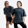 DECATHLON Unisex tričko Elementals s grafickým dizajnom sivé S