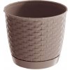 kvetináč 19cm RATOLLA ROUND DRLO190-7529U mocca plastový PROSPERPLAST