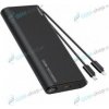 Powerbank Veger TCE130 (W2503) PD 130W 25000 mAh s LED displejom a vstavanými káblami USB-C a Lightning čierna