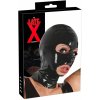 LATEX - maska ?s otvorom na ústa (čierna)