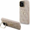 Guess PU 4G Metal Logo Stand Camera Frame Zadní Kryt pro iPhone 16 Pro Max Pink