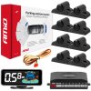 Parkovací asistent LED-GRAF 3D 8-senzorový čierny TRUCK 19mm AMIO