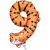 KIK Fóliový narodeninový balónik číslo 9 Tiger 64x87 cm