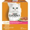 Gourmet Gold hovädzina a kura morka a kačica morské ryby králik a pečeň 8 x 85 g