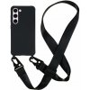 Kryt na Samsung Galaxy S23 gumový so šnúrkou na krk čierny