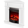 Marina - rohový elektrický krb Artflame bílý s vložkou Corsica