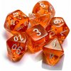Chessex Sada 7 vícestěnných kostek průhledná Oranžová