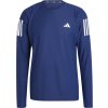 Pánske bežecké tričko adidas, OWN THE RUN LONG SLEEVE LONG TOP tmavo modrá,Biela XL