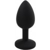 Malý silikónový análny kolík Jeweled Silicone Anal Plug Black