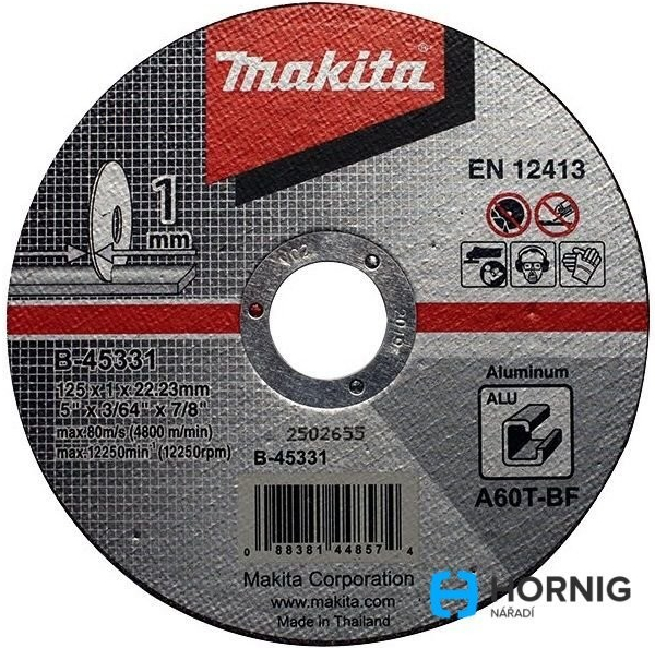 MAKITA rezný kotúč 125x1x22mm hliník B-45331