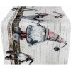 Vianočný gobelínový behúň na stôl Šedí škriatkovia Chenille IT04 Šedá 40x180 cm